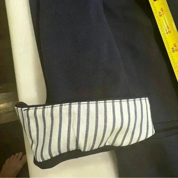 41 Hawthorn Women's Blazer Dark Navy Single Button Size M Jacket. Stripe Cuffs - Picture 6 of 9